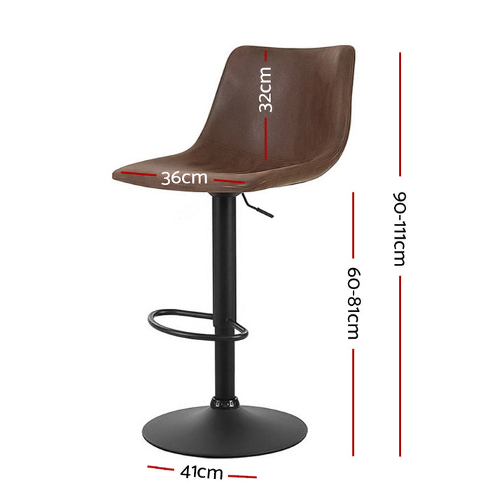 Bar Stools - Harley Fabric Bar Stool Swivel (Set Of 2) Brown