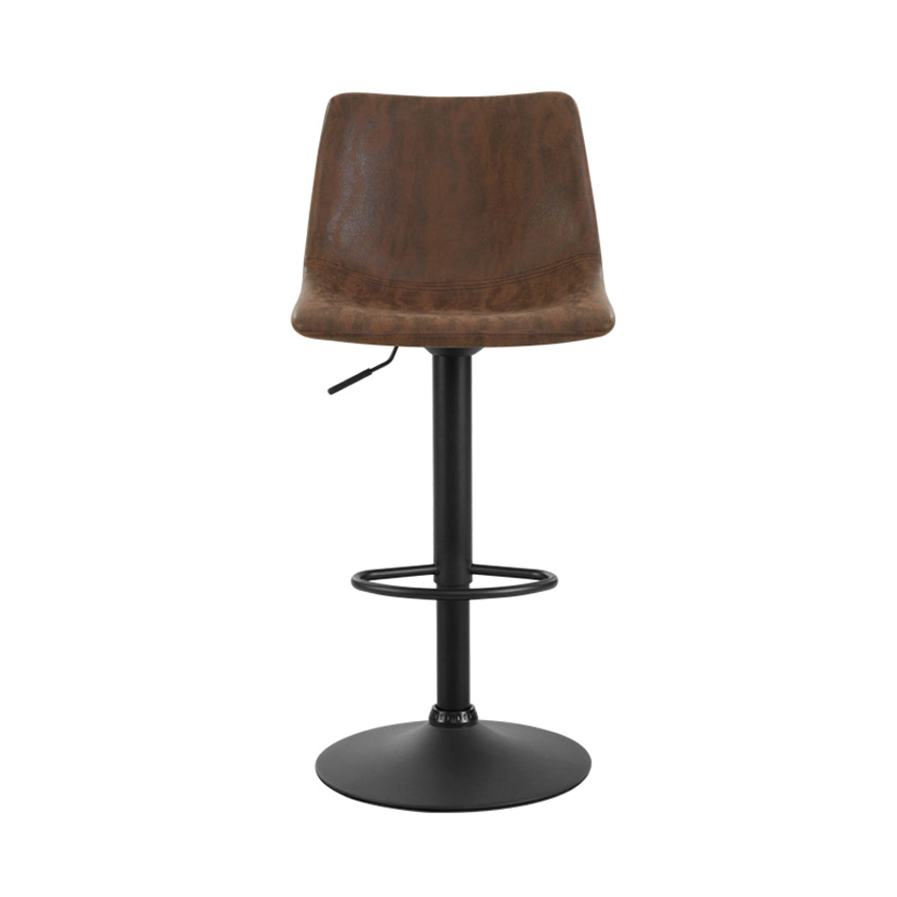 Bar Stools - Harley Fabric Bar Stool Swivel (Set Of 2) Brown