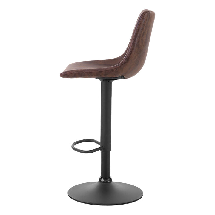 Bar Stools - Harley Leather Bar Stool Swivel (Set Of 2) Brown