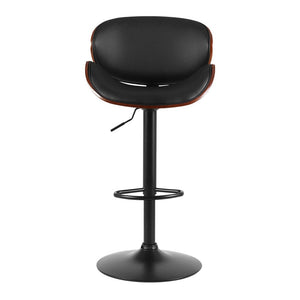 Bar Stools - Jaycee Leather Bar Stool Swivel Black Frame
