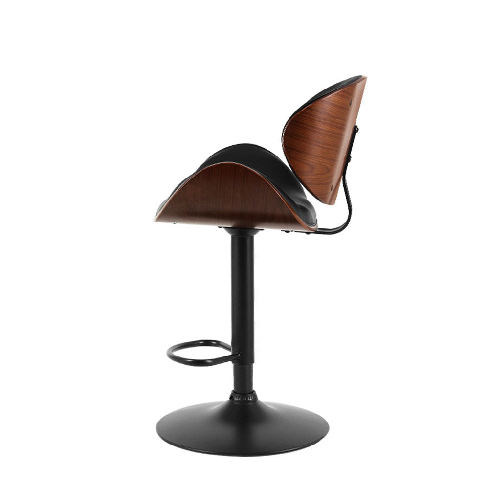 Bar Stools - Jaycee Leather Bar Stool Swivel Black Frame