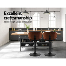 Load image into Gallery viewer, Bar Stools - Jaycee Leather Bar Stool Swivel Black Frame