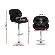 Load image into Gallery viewer, Bar Stools - Jorn Set Of 2 Leather Gas Lift Swivel Kitchen Bar Stool Black