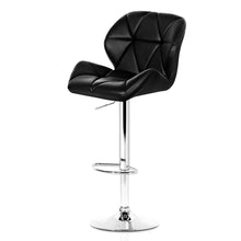 Load image into Gallery viewer, Bar Stools - Jorn Set Of 2 Leather Gas Lift Swivel Kitchen Bar Stool Black