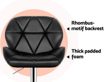 Load image into Gallery viewer, Bar Stools - Jorn Set Of 2 Leather Gas Lift Swivel Kitchen Bar Stool Black