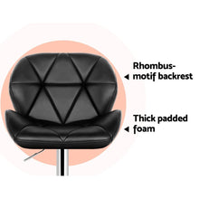 Load image into Gallery viewer, Bar Stools - Jorn Set Of 4 Leather Gas Lift Swivel Kitchen Bar Stool Black