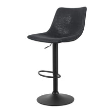 Load image into Gallery viewer, Bar Stools - Jovy Set Of 2 Leather Gas Lift Swivel Kitchen Bar Stool Black