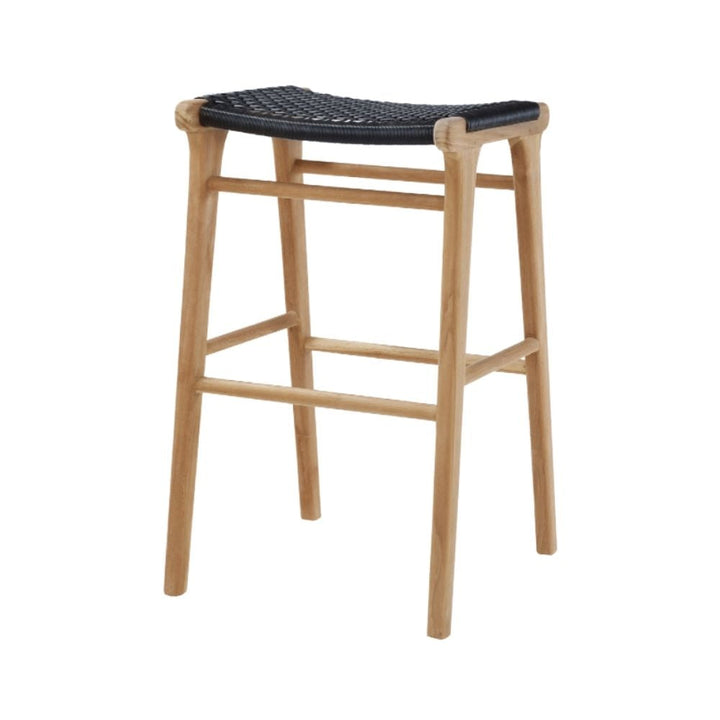 Bar Stools - Kai Wooden Bar Stool Backless Black 75cm