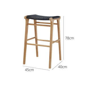 Bar Stools - Kai Wooden Bar Stool Backless Black 75cm
