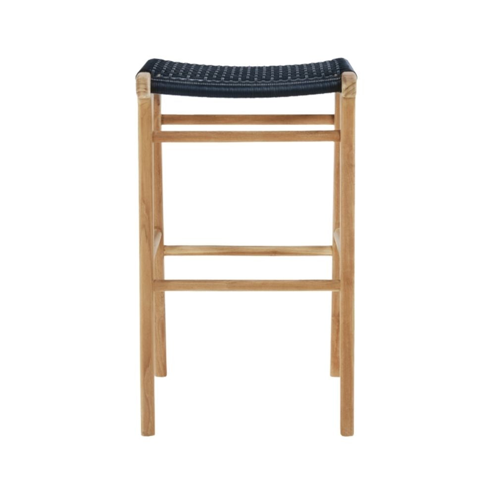 Bar Stools - Kai Wooden Bar Stool Backless Black 75cm