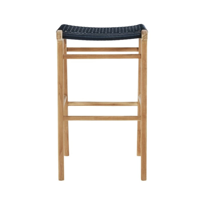 Bar Stools - Kai Wooden Bar Stool Backless Black 75cm