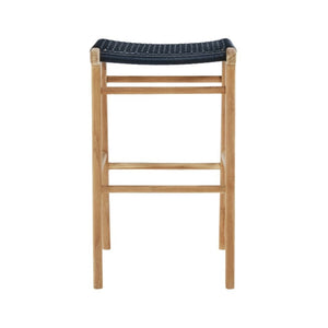 Bar Stools - Kai Wooden Bar Stool Backless Black 75cm