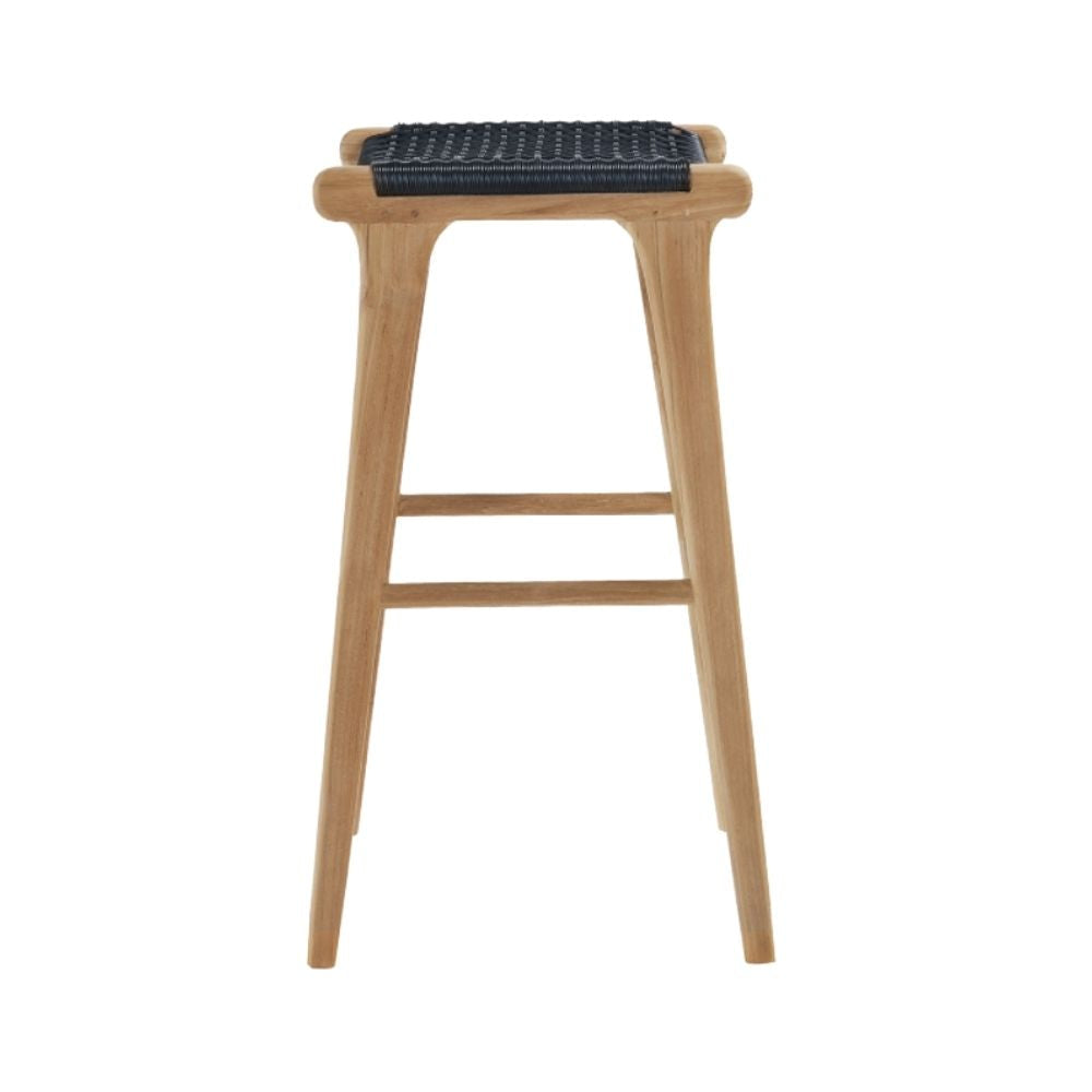Bar Stools - Kai Wooden Bar Stool Backless Black 75cm