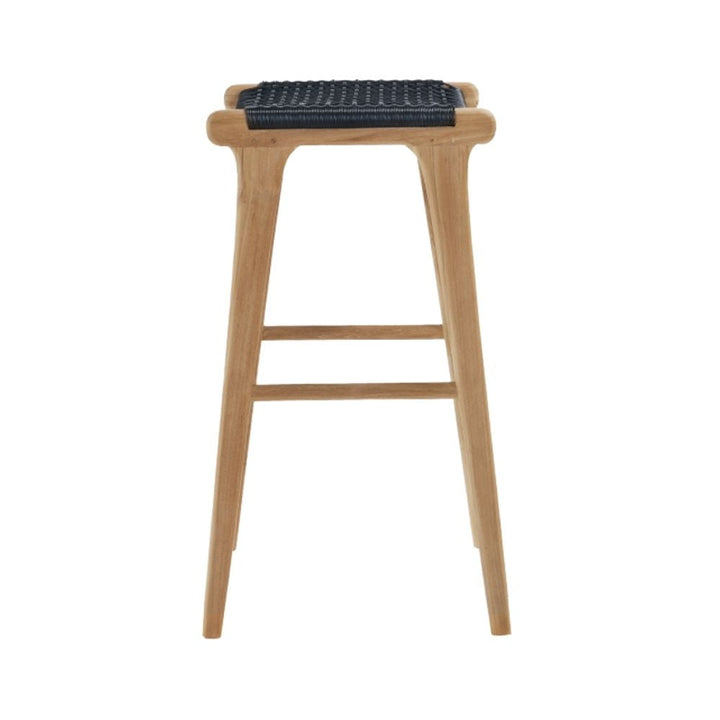 Bar Stools - Kai Wooden Bar Stool Backless Black 75cm