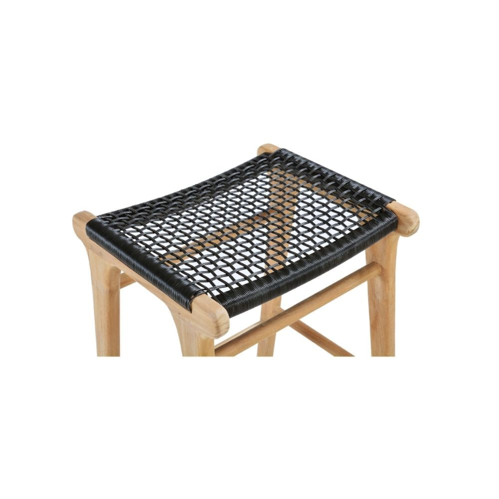 Bar Stools - Kai Wooden Bar Stool Backless Black 75cm