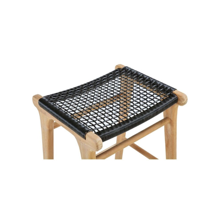 Bar Stools - Kai Wooden Bar Stool Backless Black 75cm