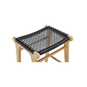 Bar Stools - Kai Wooden Bar Stool Backless Black 75cm