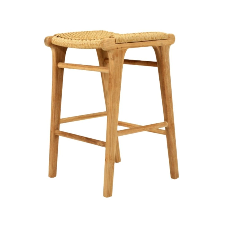 Bar Stools - Kai Wooden Bar Stool Backless Sand (Close Weave) 65cm