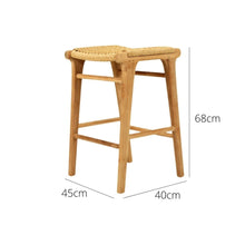Load image into Gallery viewer, Bar Stools - Kai Wooden Bar Stool Backless Sand (Close Weave) 65cm