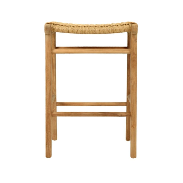 Bar Stools - Kai Wooden Bar Stool Backless Sand (Close Weave) 65cm