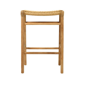 Bar Stools - Kai Wooden Bar Stool Backless Sand (Close Weave) 65cm