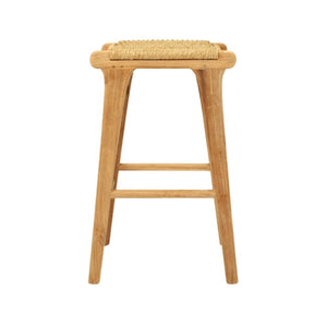Bar Stools - Kai Wooden Bar Stool Backless Sand (Close Weave) 65cm