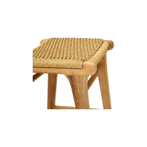 Bar Stools - Kai Wooden Bar Stool Backless Sand (Close Weave) 65cm