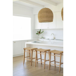 Bar Stools - Kai Wooden Bar Stool Backless Sand (Close Weave) 65cm