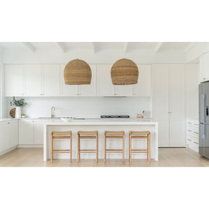 Bar Stools - Kai Wooden Bar Stool Backless Sand (Close Weave) 65cm