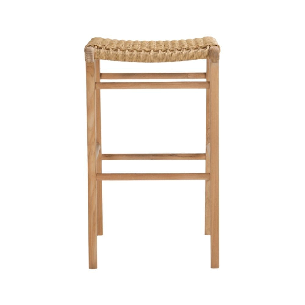 Bar Stools - Kai Wooden Bar Stool Backless Sand (Close Weave) 75cm
