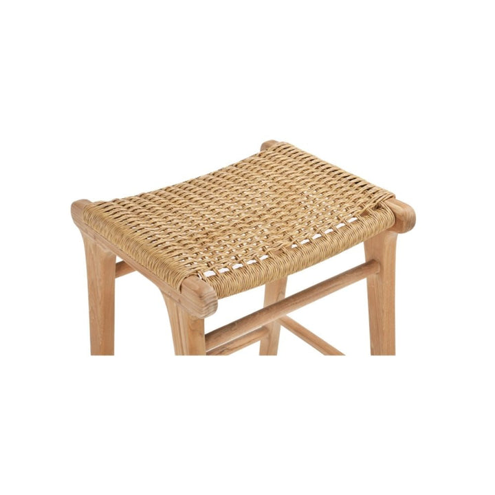 Bar Stools - Kai Wooden Bar Stool Backless Sand (Close Weave) 75cm