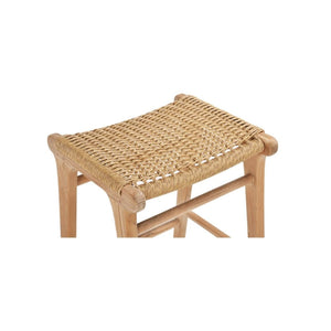 Bar Stools - Kai Wooden Bar Stool Backless Sand (Close Weave) 75cm