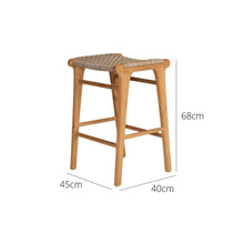 Load image into Gallery viewer, Bar Stools - Kai Wooden Bar Stool Backless Washed Grey 65cm