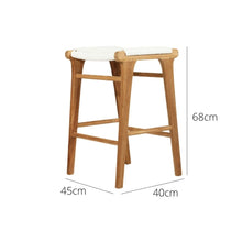 Load image into Gallery viewer, Bar Stools - Kai Wooden Bar Stool Backless White (Close Weave) 65cm