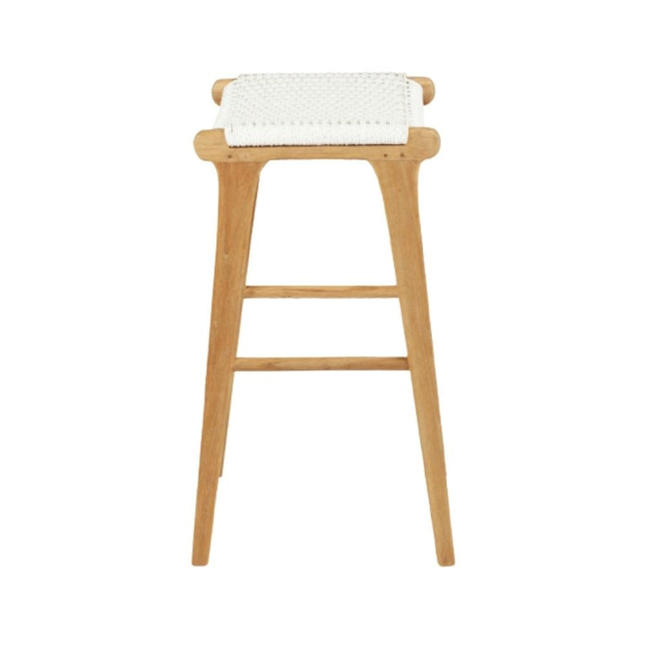 Bar Stools - Kai Wooden Bar Stool Backless White (Close Weave) 75cm