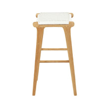Load image into Gallery viewer, Bar Stools - Kai Wooden Bar Stool Backless White (Close Weave) 75cm