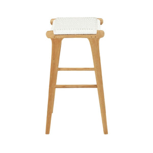 Bar Stools - Kai Wooden Bar Stool Backless White (Close Weave) 75cm