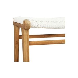 Bar Stools - Kai Wooden Bar Stool Backless White (Close Weave) 75cm