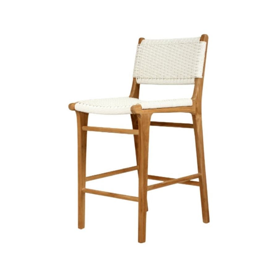Bar Stools - Kai Wooden Bar Stool White (Close Weave) 65cm
