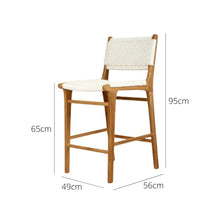 Load image into Gallery viewer, Bar Stools - Kai Wooden Bar Stool White (Close Weave) 65cm