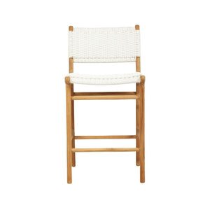 Bar Stools - Kai Wooden Bar Stool White (Close Weave) 65cm