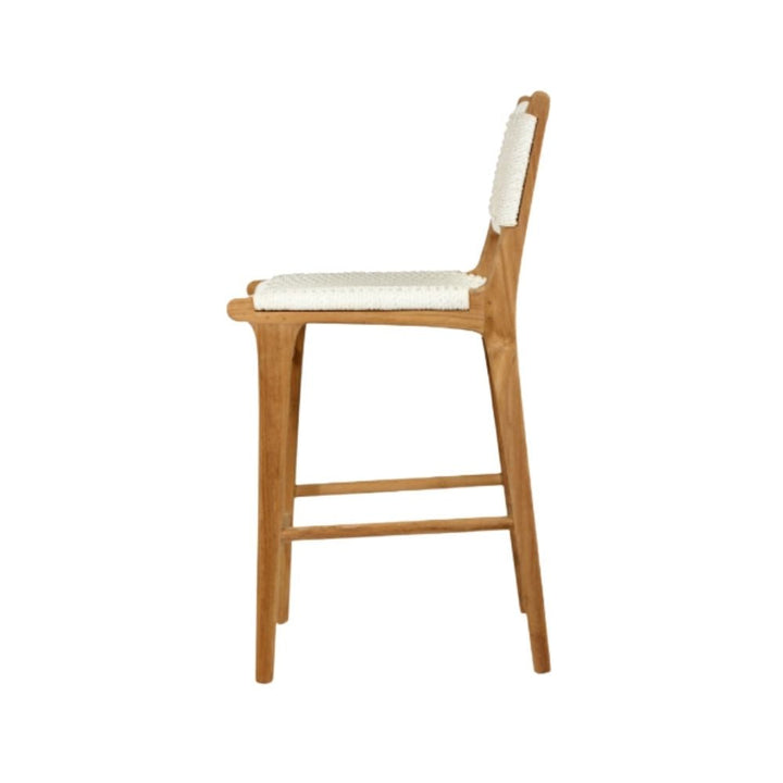 Bar Stools - Kai Wooden Bar Stool White (Close Weave) 65cm