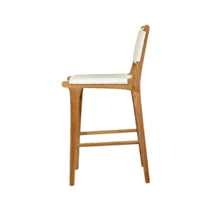 Bar Stools - Kai Wooden Bar Stool White (Close Weave) 65cm