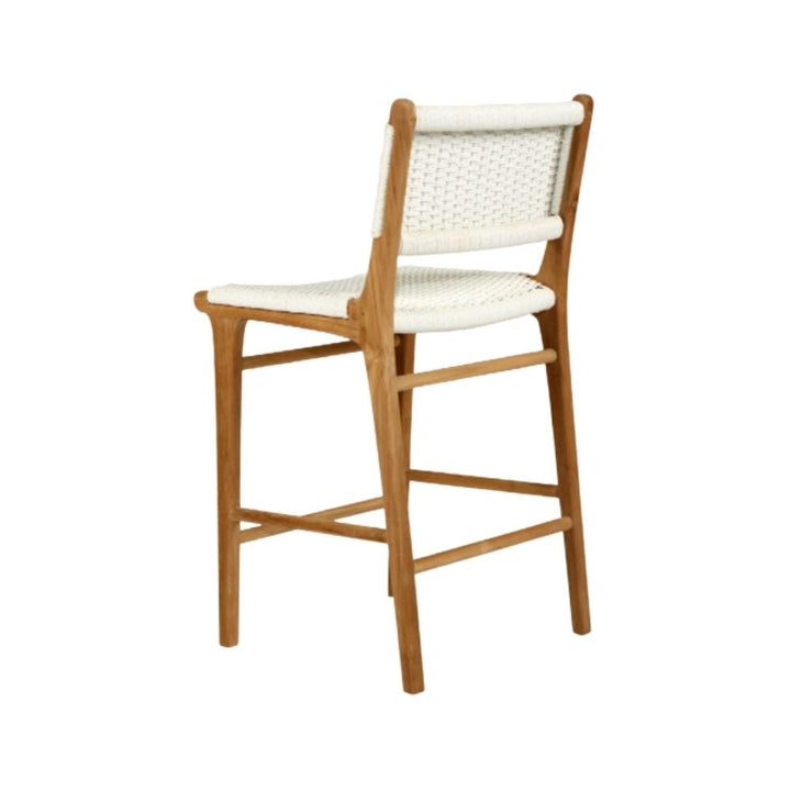 Bar Stools - Kai Wooden Bar Stool White (Close Weave) 65cm