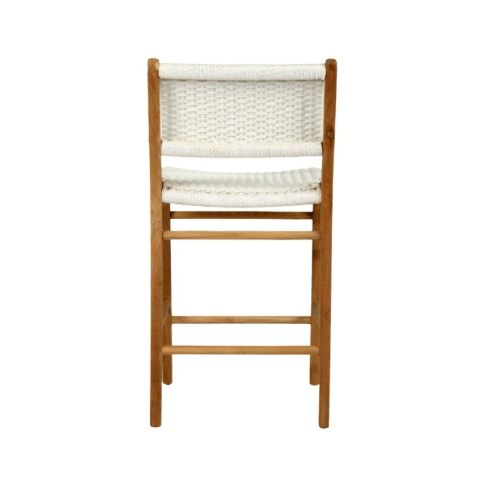 Bar Stools - Kai Wooden Bar Stool White (Close Weave) 65cm