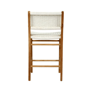 Bar Stools - Kai Wooden Bar Stool White (Close Weave) 65cm