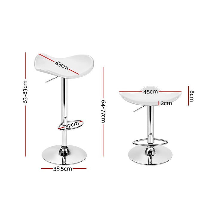 Bar Stools - Keith Leather Bar Stool Swivel Backless (Set Of 2) White