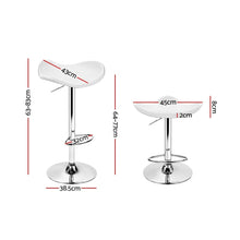 Load image into Gallery viewer, Bar Stools - Keith Leather Bar Stool Swivel Backless (Set Of 2) White