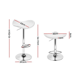 Bar Stools - Keith Leather Bar Stool Swivel Backless (Set Of 2) White