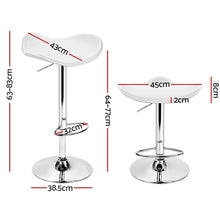 Load image into Gallery viewer, Bar Stools - Keith Set Of 4 Leather Gas Lift Swivel Kitchen Bar Stool White